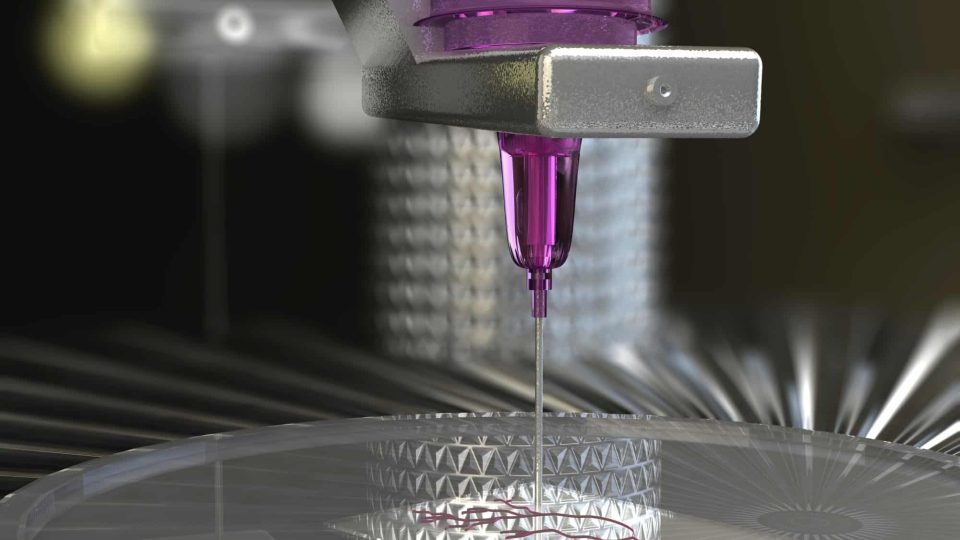 3D bioprinting of tissues, illustration. Successful bioprinting of tissues integrates engineering, biomaterials science, physics, cell biology, physiology and medicine. 3D bioprinting has been applied not only for transplantation and regenerative medicine, but also for research purposes, drug discovery and toxicology. Significant attention is paid to choosing printing materials, cell types, growth and differentiation factors.